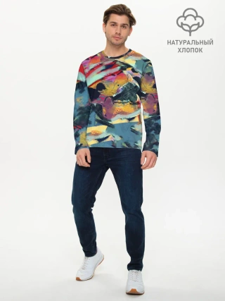 Мужской лонгслив базовый / Абстрактный рисунок