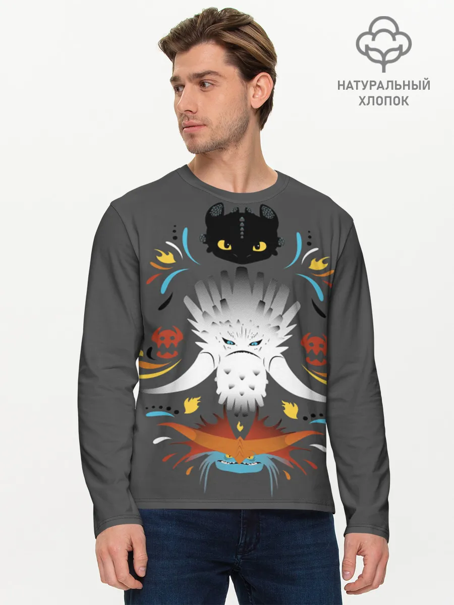 Мужской лонгслив базовый / Как приручить дракона