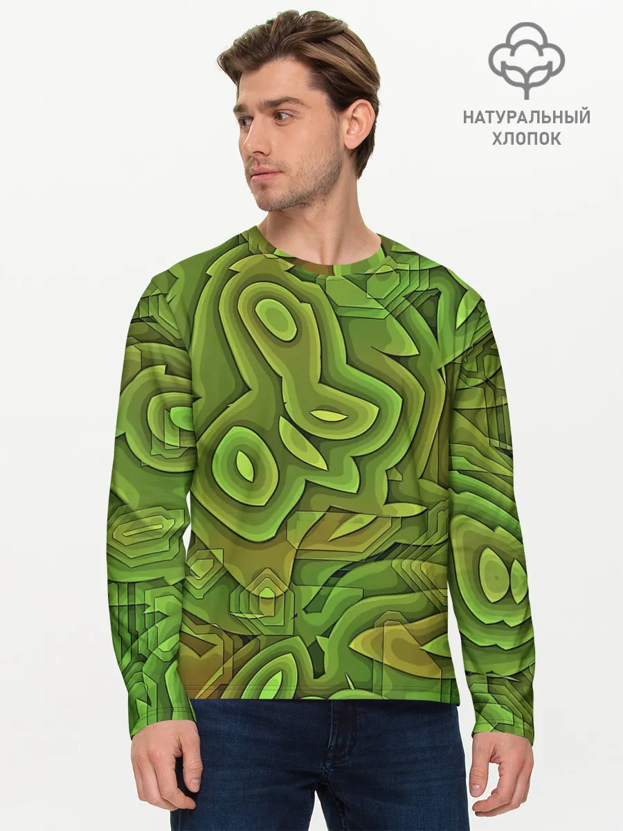 Мужской лонгслив базовый / Необычный камуфляж