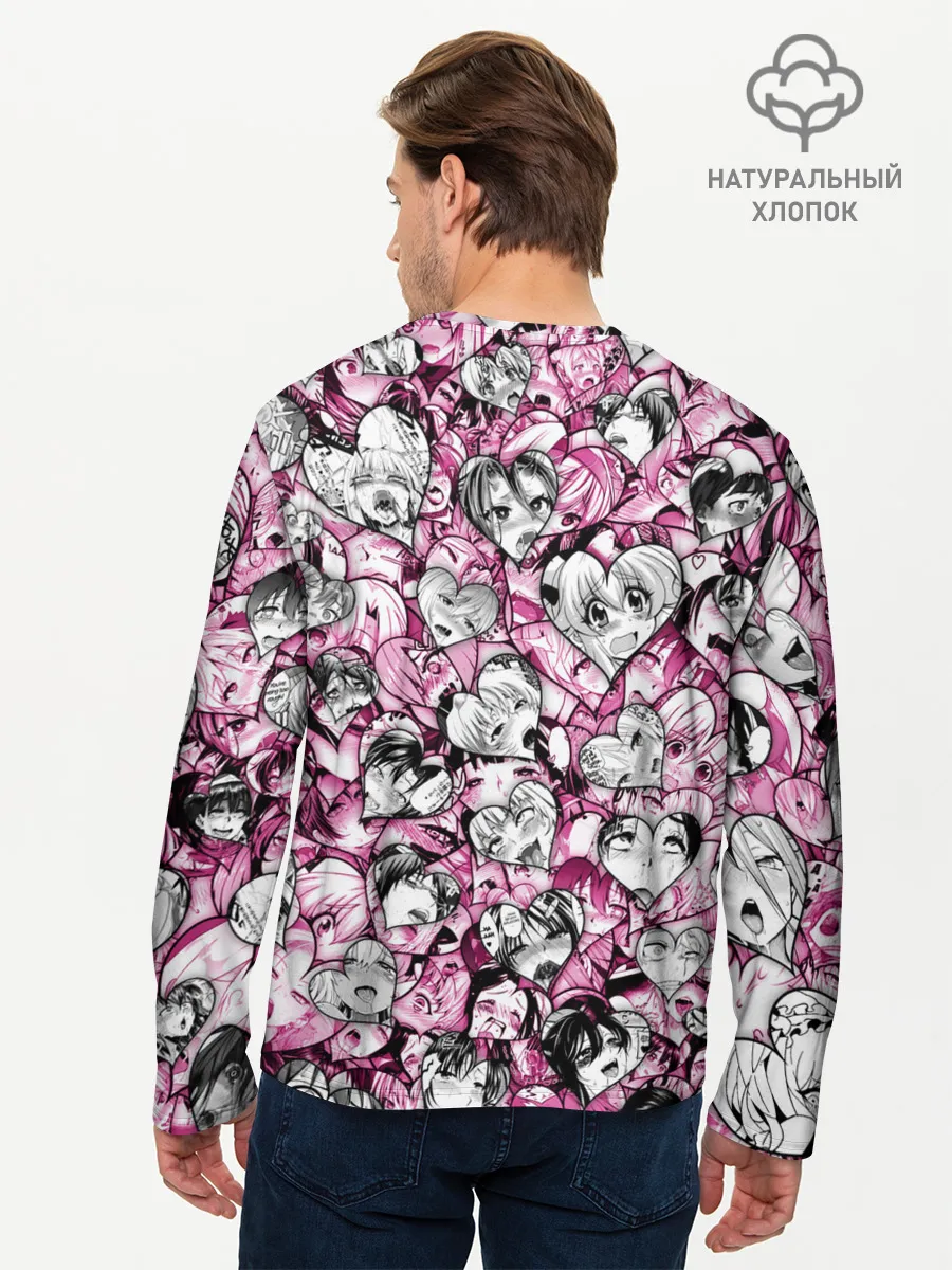 Мужской лонгслив базовый / Ahegao валентинки