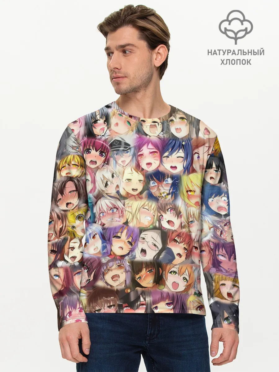 Мужской лонгслив базовый / MANY FACES OF AHEGAO! color