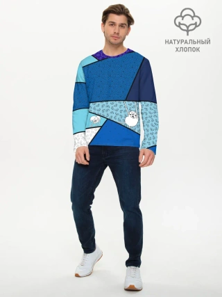 Мужской лонгслив базовый / Finn&Jake. Geometric