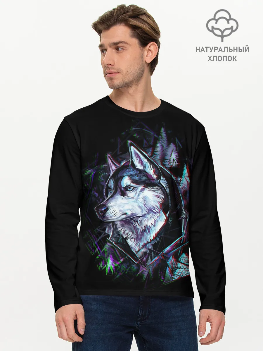 Мужской лонгслив базовый / Волк