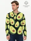 Мужской лонгслив базовый / Авокадо паттерн