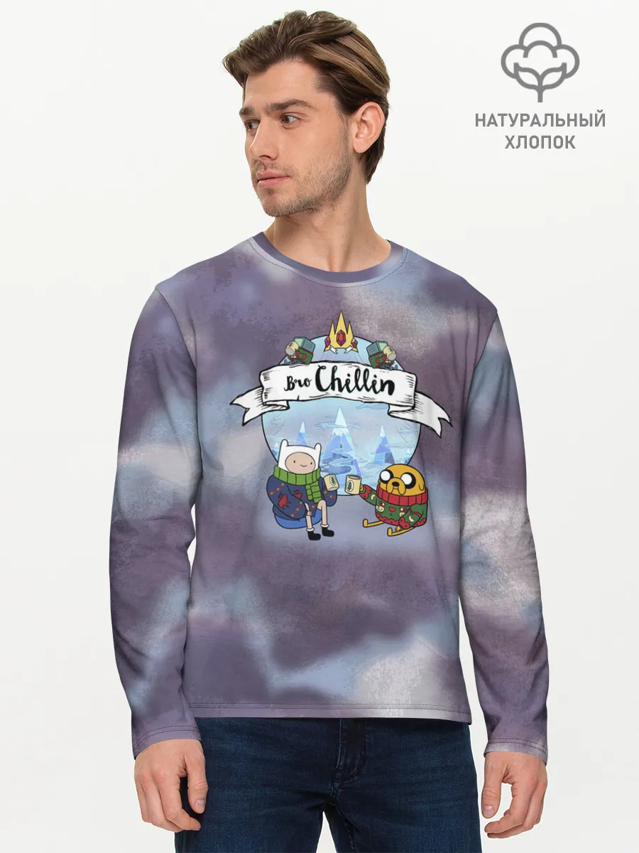 Мужской лонгслив базовый / Фин и Джейк