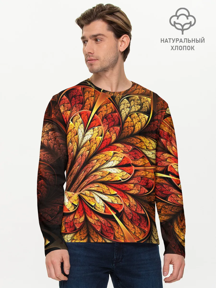 Мужской лонгслив базовый / ФРАКТАЛЬНЫЙ УЗОР