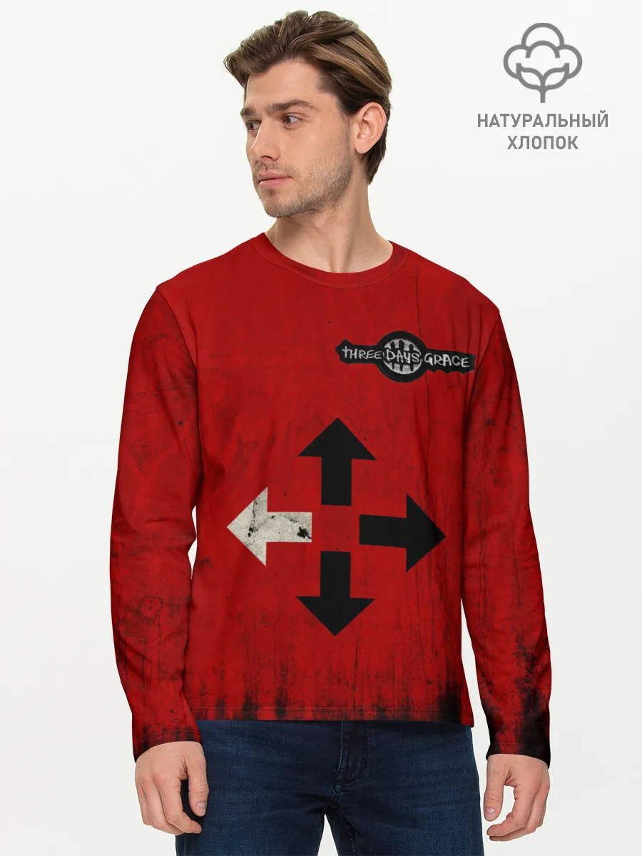 Мужской лонгслив базовый / THREE DAYS GRACE RED