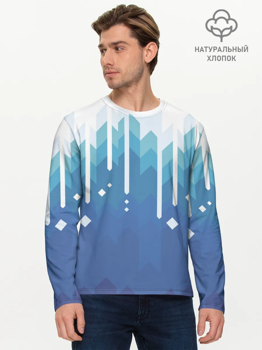 Мужской лонгслив базовый / Пиксельные сливки