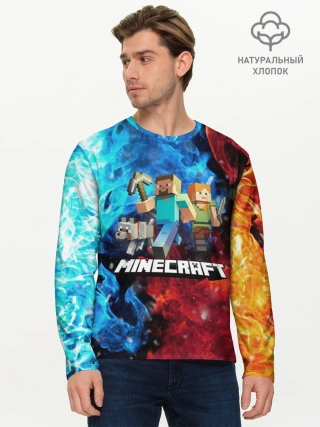 Мужской лонгслив базовый / Minecraft / Майнкрафт