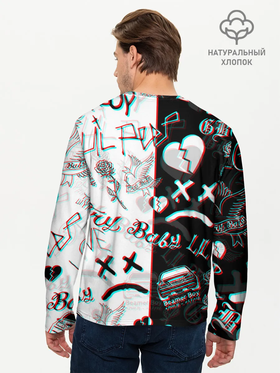 Мужской лонгслив базовый / LIL PEEP GLITCH | ЛИЛ ПИП ГЛИТЧ