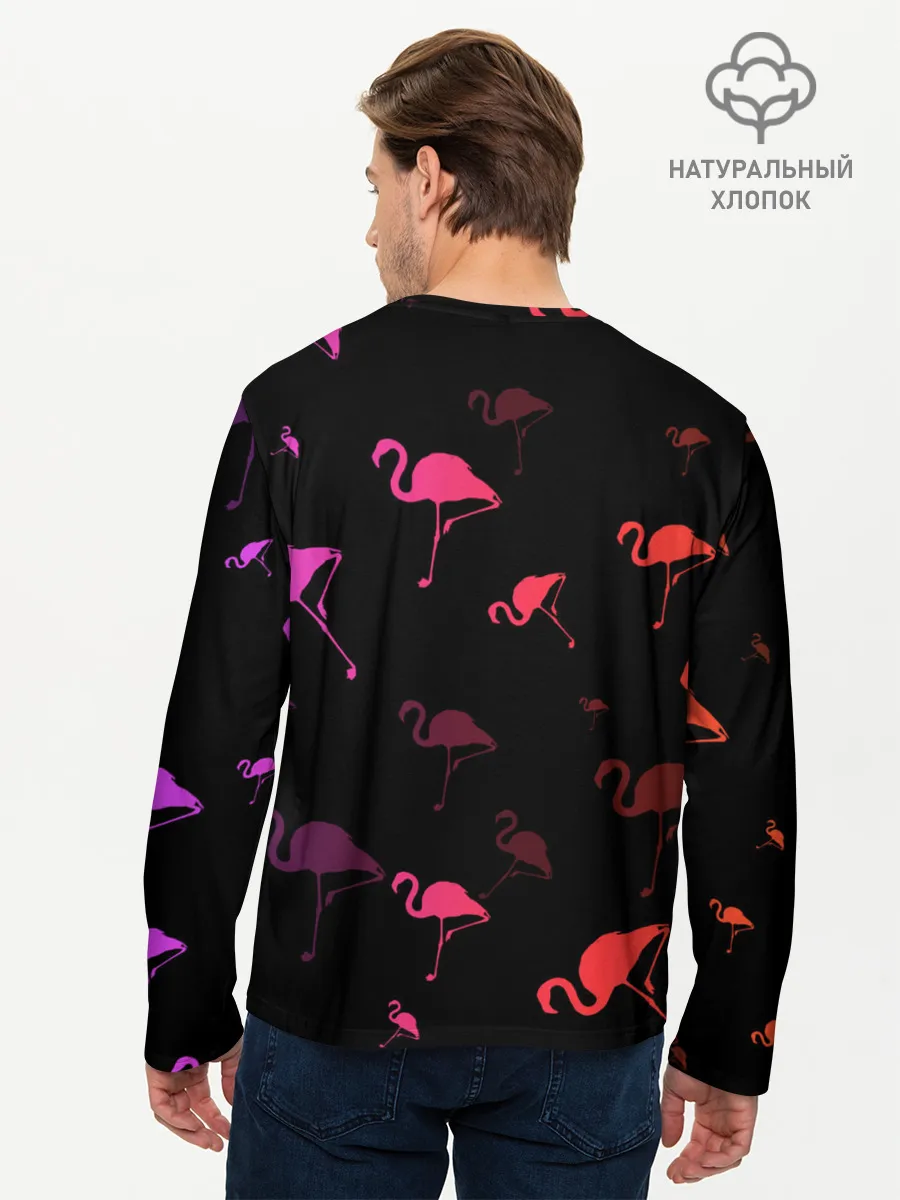 Мужской лонгслив базовый / Фламинго