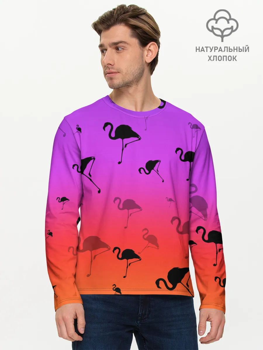 Мужской лонгслив базовый / Фламинго