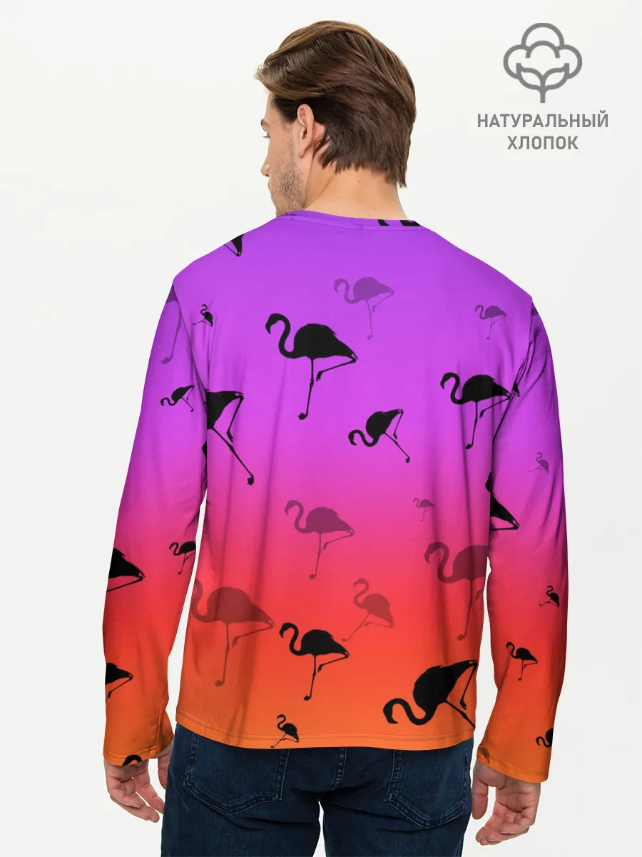 Мужской лонгслив базовый / Фламинго