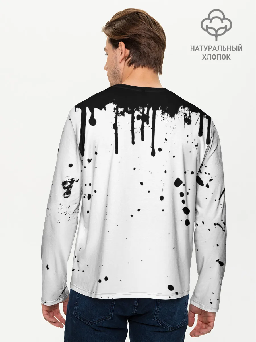 Мужской лонгслив базовый / АХЕГАО с подтёками