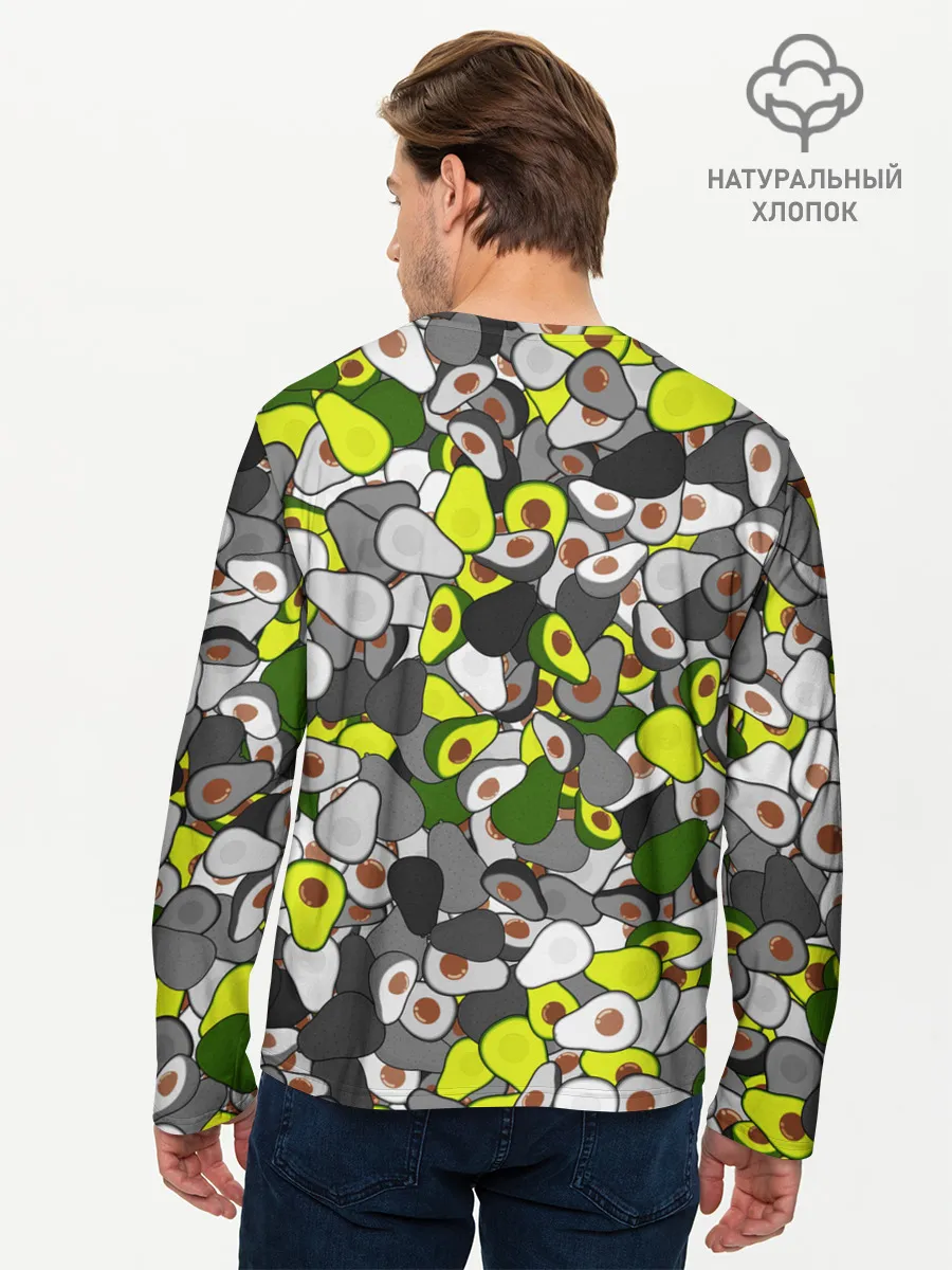 Мужской лонгслив базовый / Камуфляж с авокадо