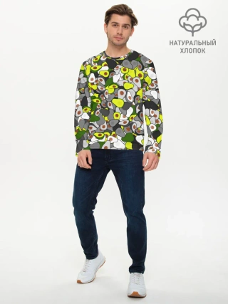 Мужской лонгслив базовый / Камуфляж с авокадо