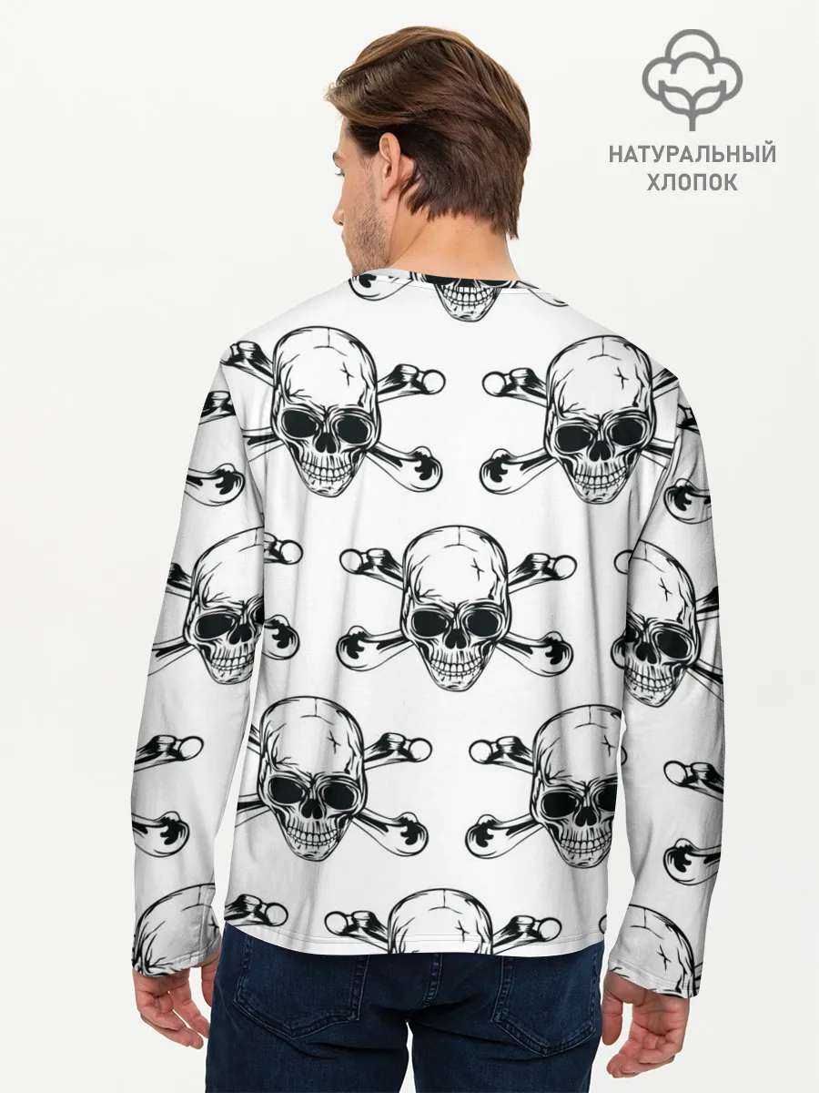 Мужской лонгслив базовый / Череп и кости