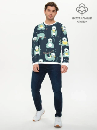 Мужской лонгслив базовый / ленивцы