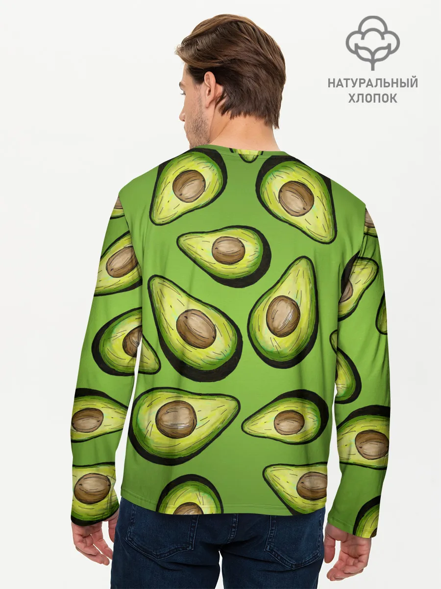 Мужской лонгслив базовый / Люблю авокадо