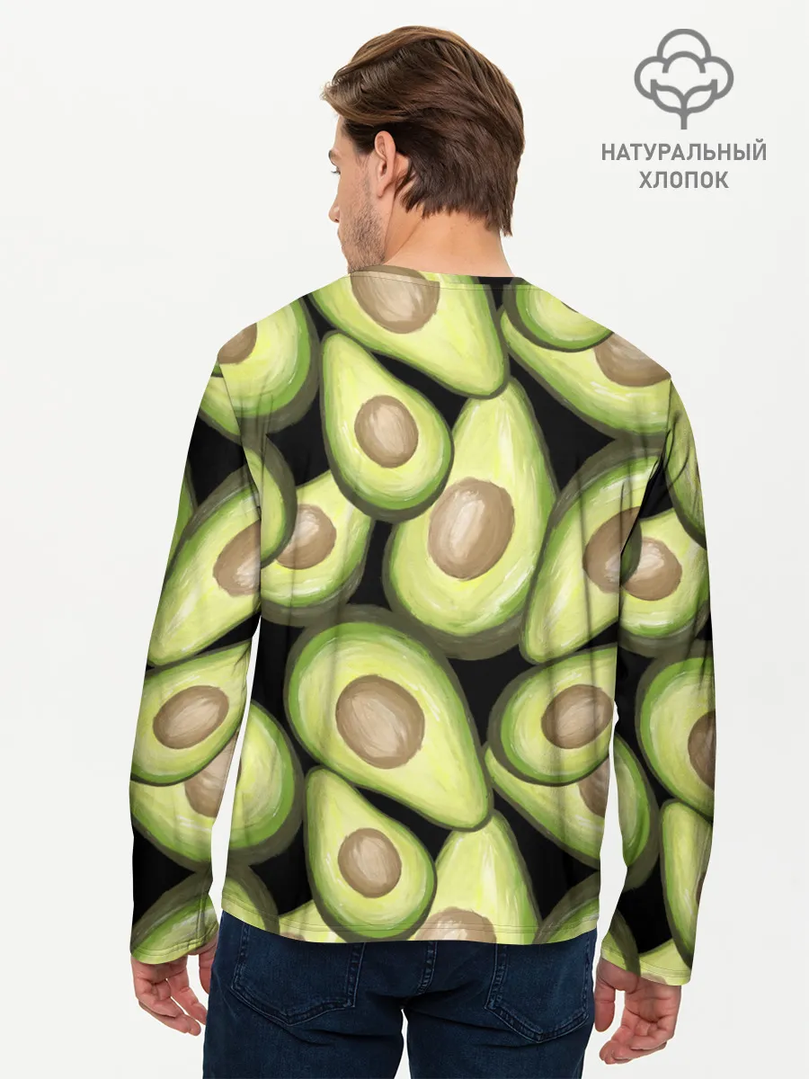 Мужской лонгслив базовый / Avocado background