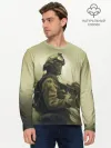 Мужской лонгслив базовый / Военный