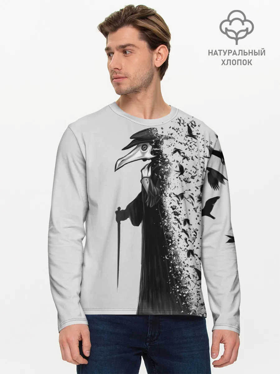 Мужской лонгслив базовый / Чумной доктор