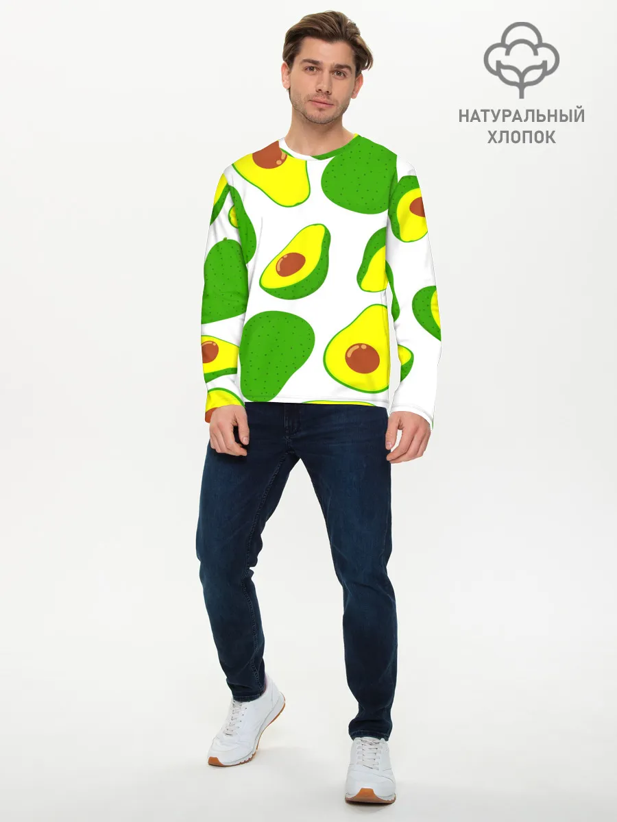 Мужской лонгслив базовый / АВОКАДО