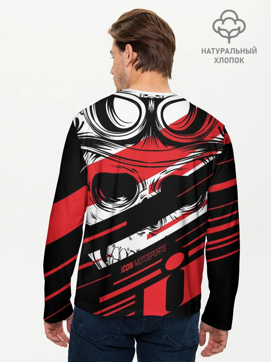 Мужской лонгслив базовый / Череп Icon красный