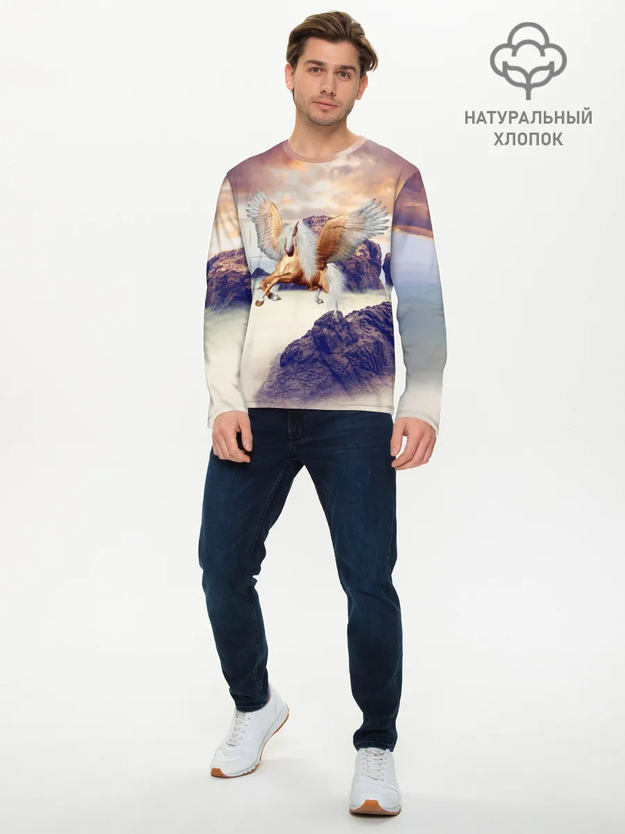 Мужской лонгслив базовый / Sea Sunset Horse