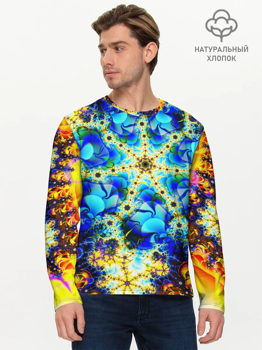 Мужской лонгслив базовый / ИЛЛЮЗИЯ ФРАКТАЛОВ