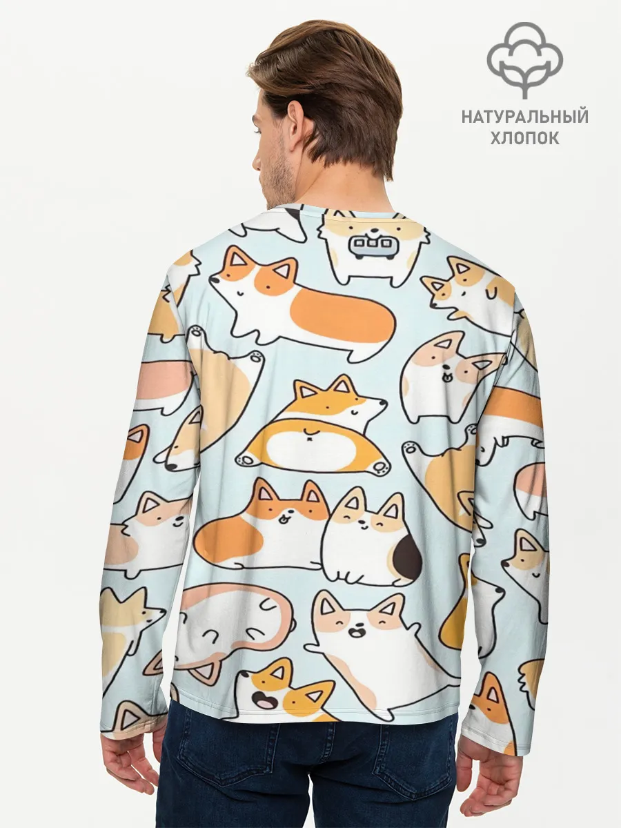 Мужской лонгслив базовый / Корги