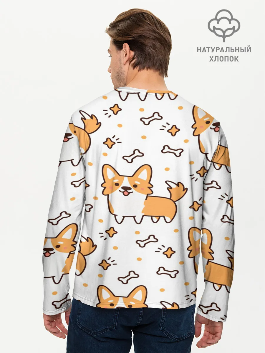 Мужской лонгслив базовый / Корги