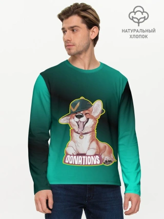 Мужской лонгслив базовый / корги