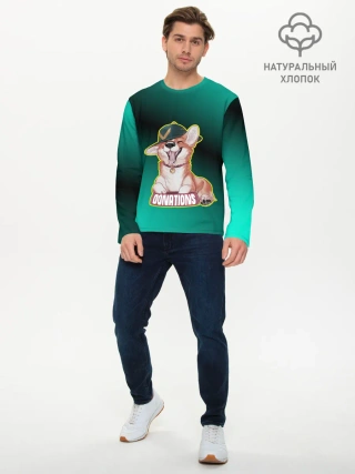 Мужской лонгслив базовый / корги