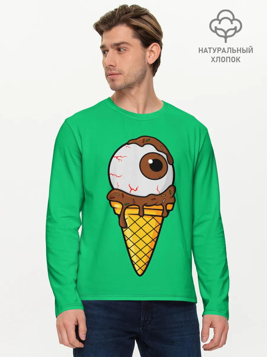 Мужской лонгслив базовый / Мороженое с глазом