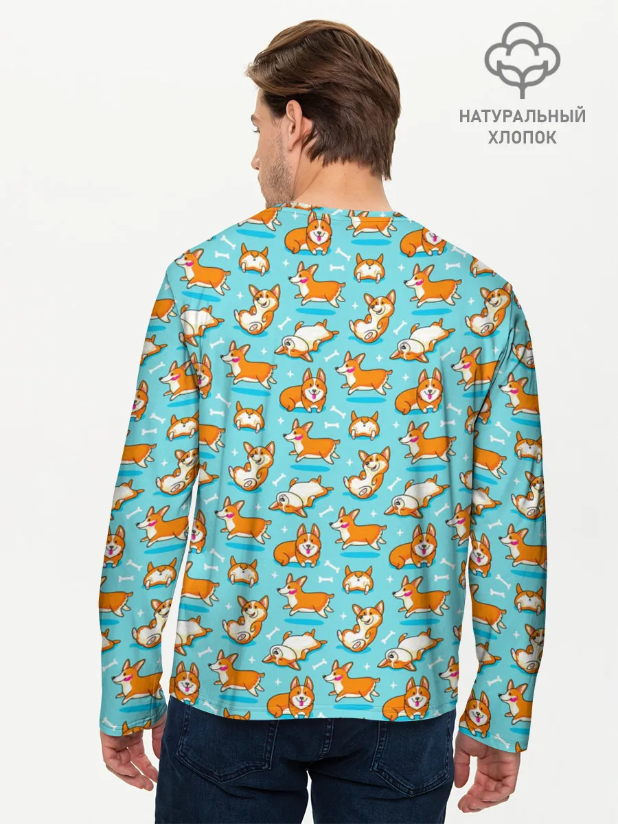 Мужской лонгслив базовый / Корги
