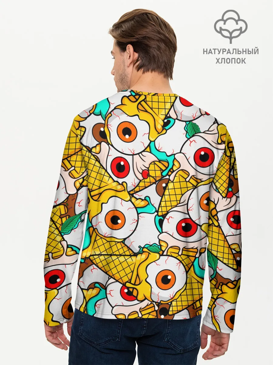 Мужской лонгслив базовый / Морожки с глазами