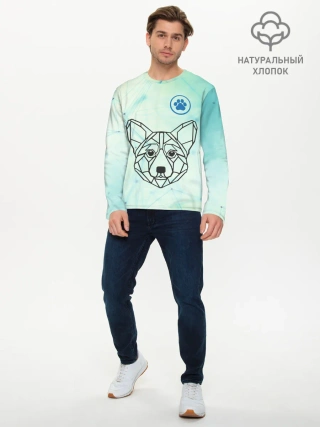 Мужской лонгслив базовый / Корги