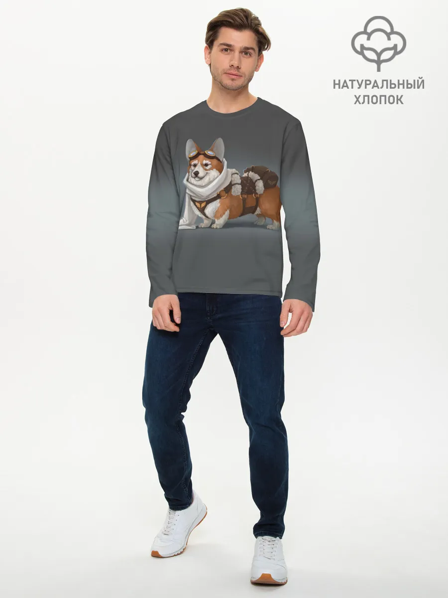 Мужской лонгслив базовый / КОРГИ ПИЛОТ