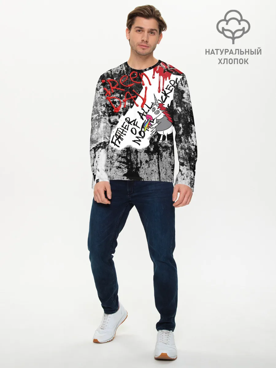 Мужской лонгслив базовый / Green Day - Father of All MF