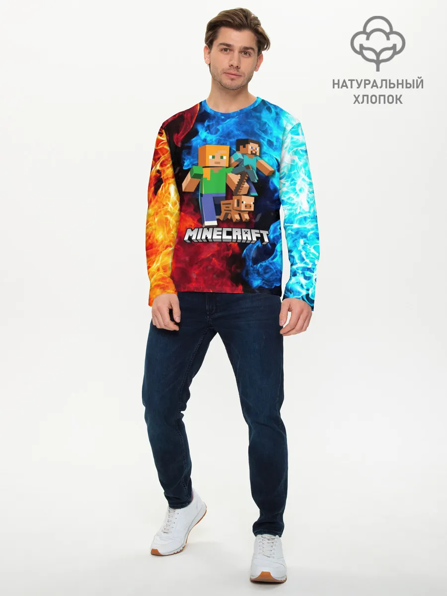 Мужской лонгслив базовый / Minecraft / Майнкрафт