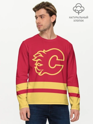 Мужской лонгслив базовый / Калгари Флэймз