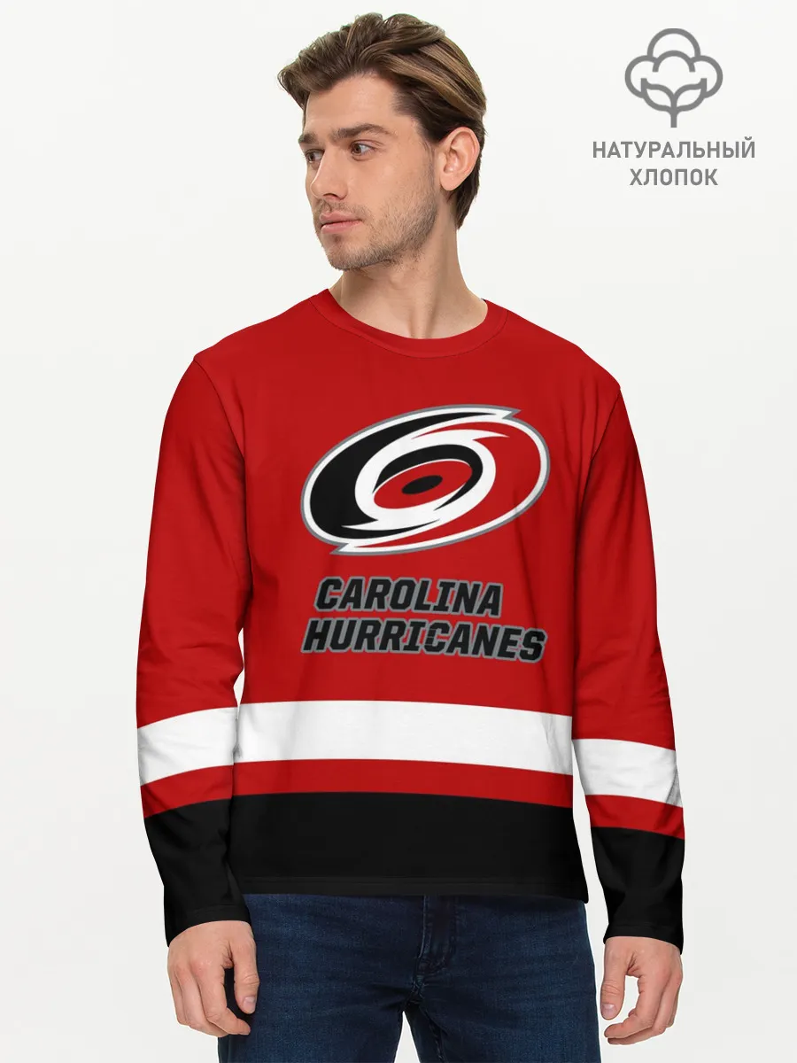 Мужской лонгслив базовый / Каролина Харрикейнз