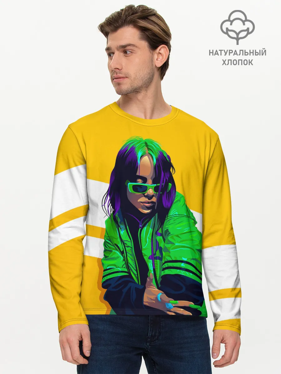 Мужской лонгслив базовый / Green Eilish