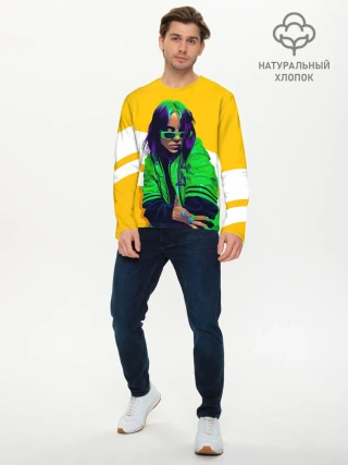 Мужской лонгслив базовый / Green Eilish
