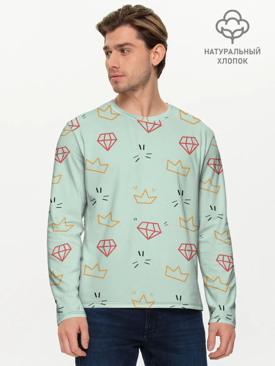 Мужской лонгслив базовый / Алмазный арт