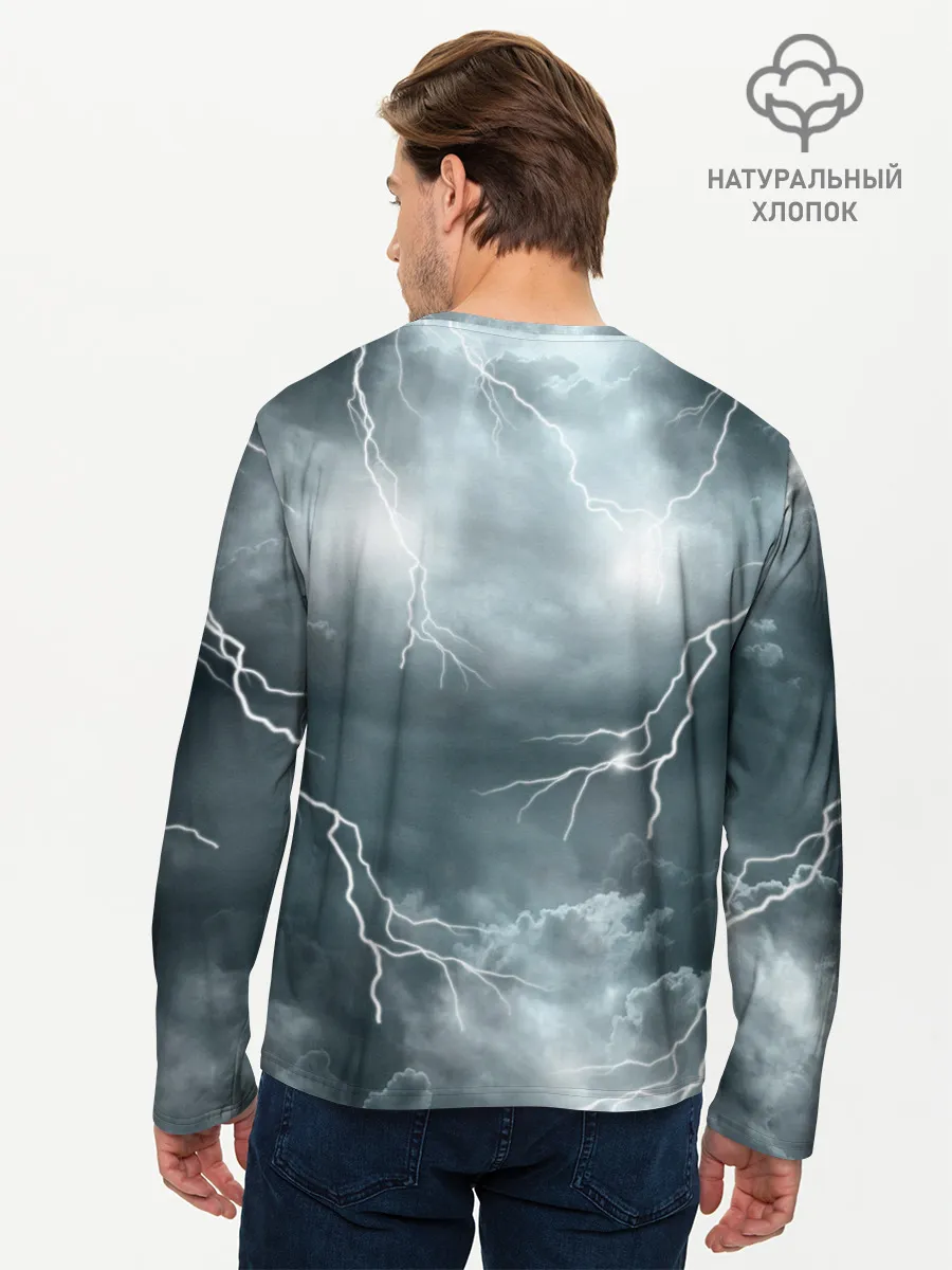 Мужской лонгслив базовый / Грозовой кошак.