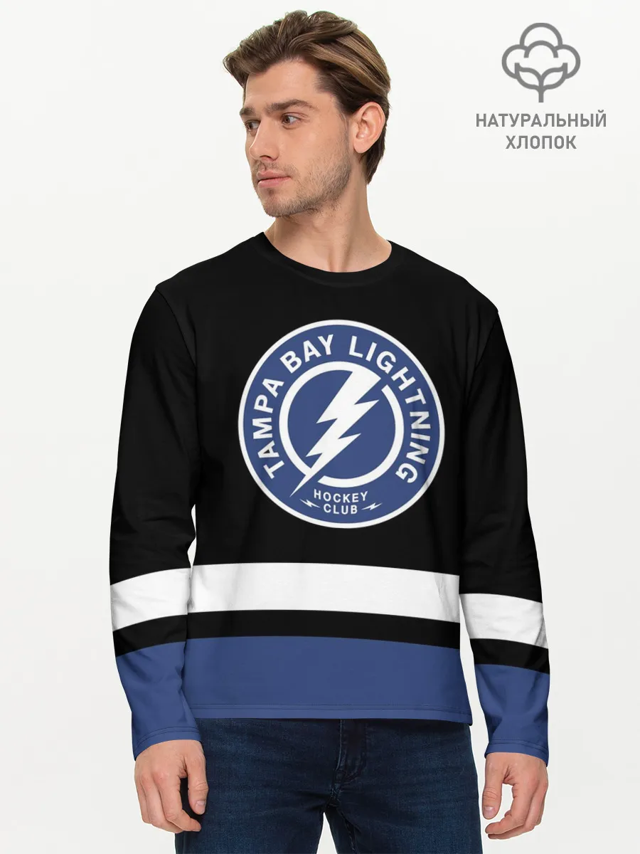 Мужской лонгслив базовый / Тампа-Бэй Лайтнинг