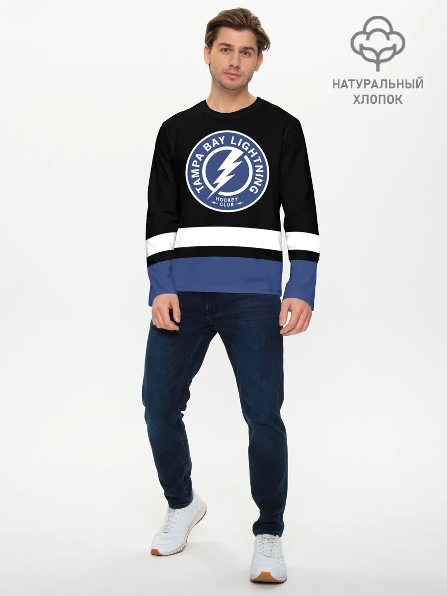 Мужской лонгслив базовый / Тампа-Бэй Лайтнинг