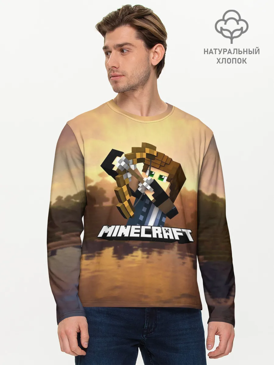 Мужской лонгслив базовый / Майнкрафт